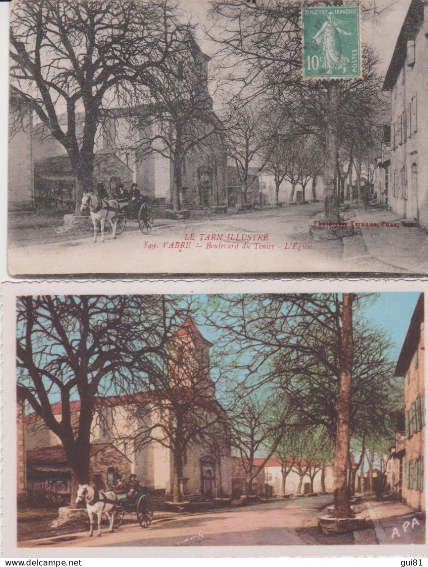 CPA - VABRE - L'EGLISE ( LOT DE 2 CARTES ) - Vabre