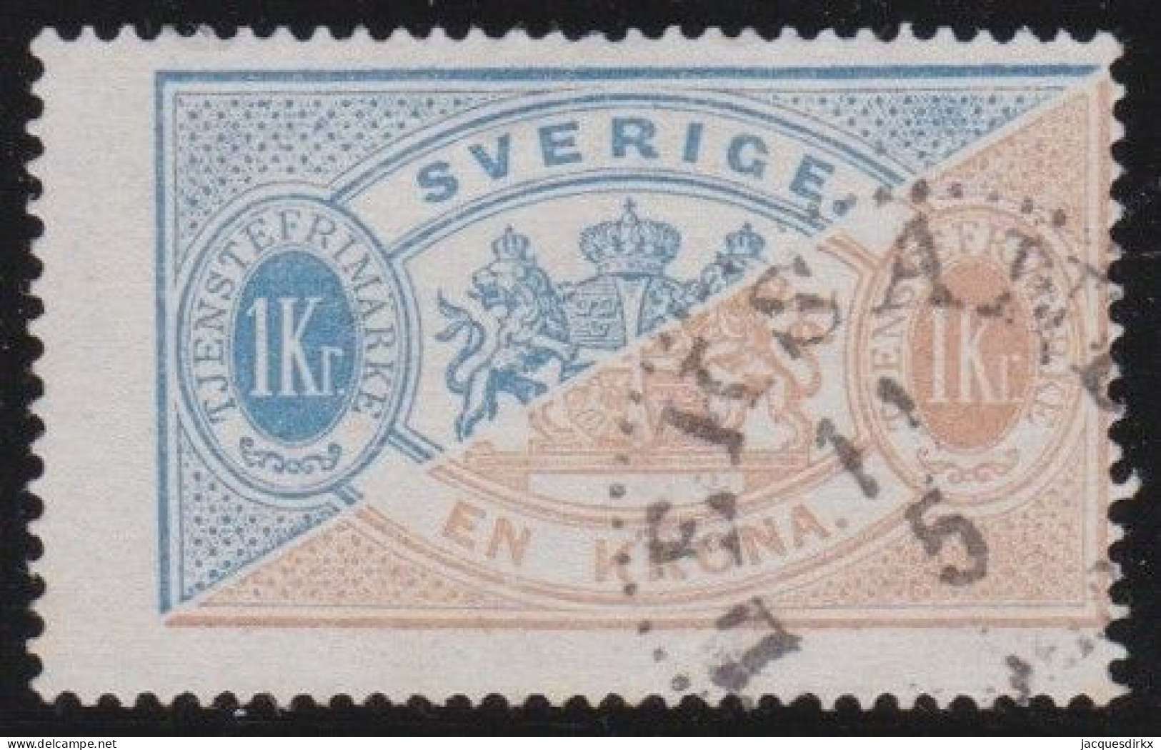 Sweden   .    Y&T   .    Service 13-B  (2 Scans)   . Perf. 14   .     O   .     Cancelled - Dienstzegels