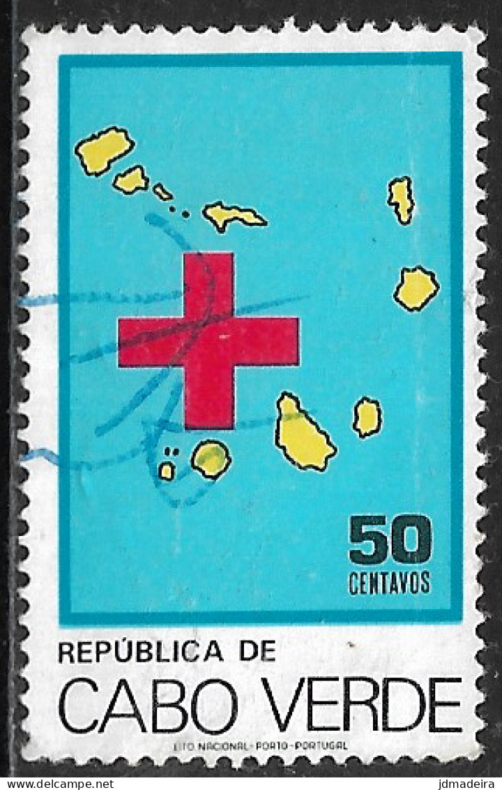 Cabo Verde – 1977 Red Cross $50 Used Stamp - Cap Vert