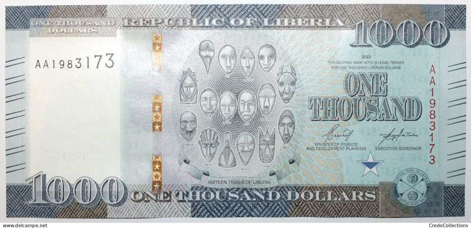 Libéria - 1000 Dollars - 2022 - PICK 43a - NEUF - Liberia