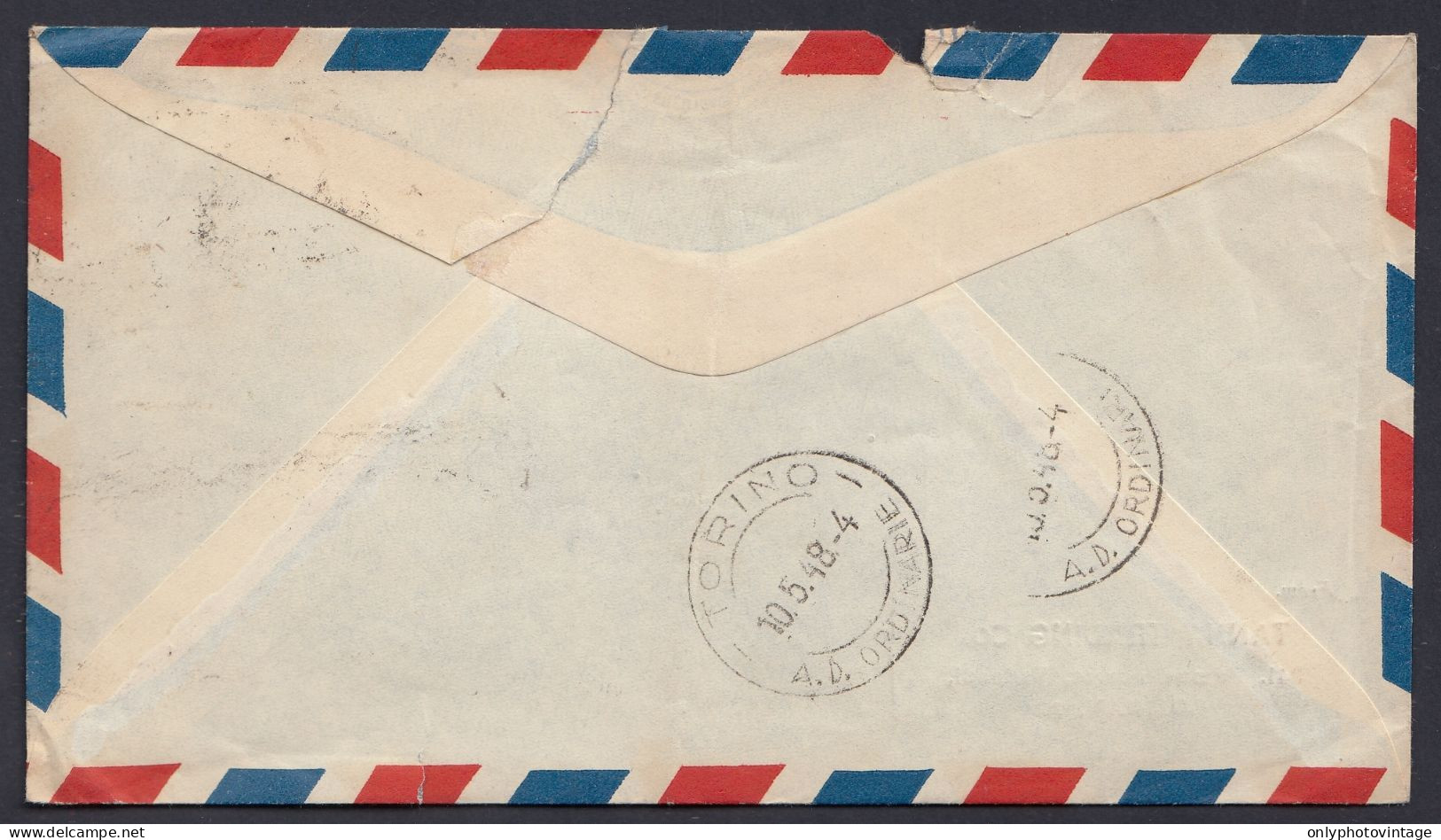 Bombay 1948, Mumbay, India, Air Mail Per Torino 2 Maggio 1948, Storia Postale, Busta, Cover, Tanna Trading Co. - Cartas & Documentos