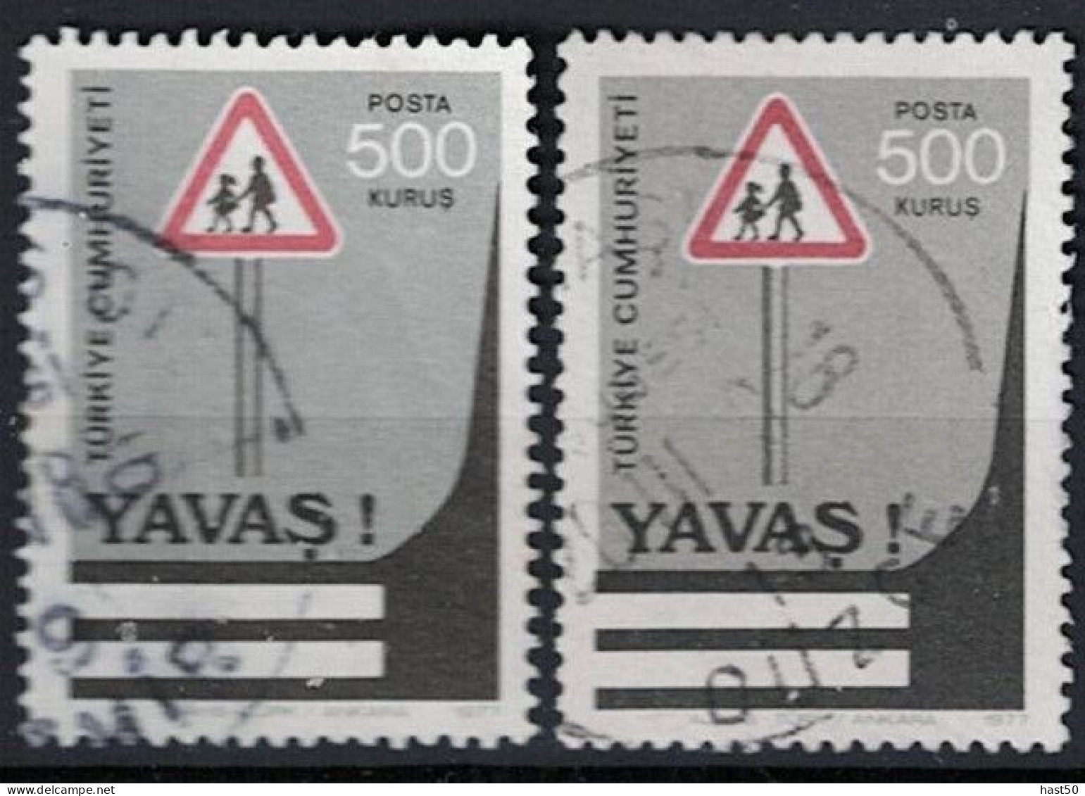 Türkei Turkey Turquie - Verkehrszeichen, Fußgängerüberweg (MiNr: 2438 A + B) 1977 - Gest. Used Obl - Used Stamps