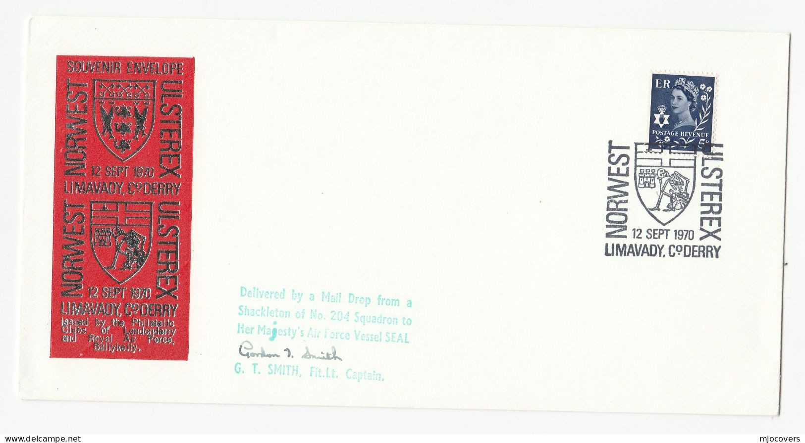 1970 RAF Signed LIMAVADY Co DERRY  Ulsterex Northern Ireland  EVENT COVER Gb Stamps Forces Heraldic - Northern Ireland