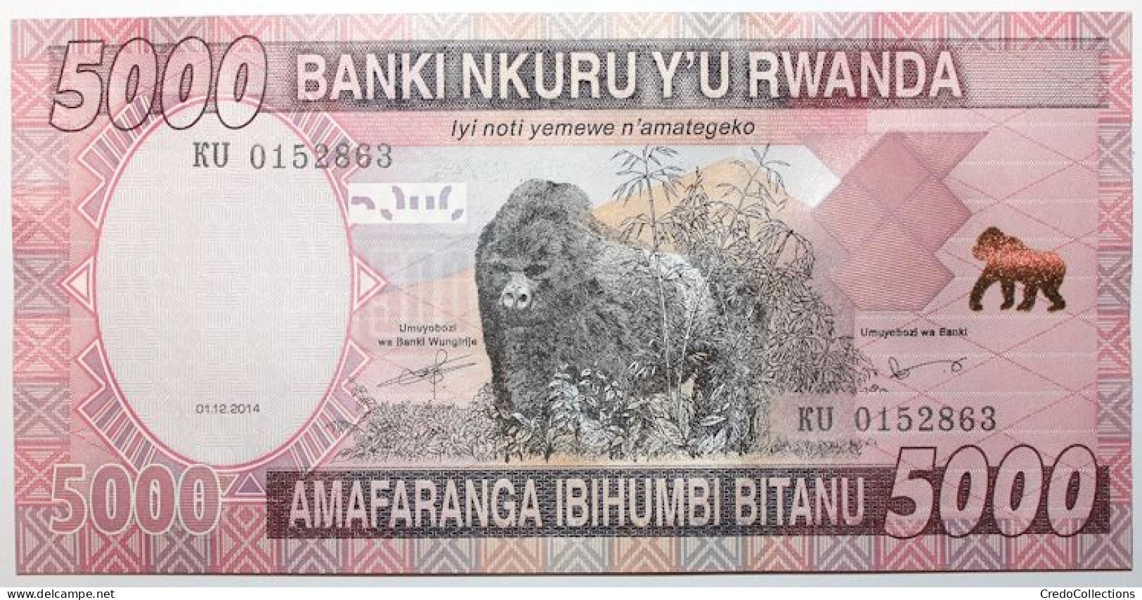 Rwanda - 5000 Francs - 2014 - PICK 41a - NEUF - Rwanda