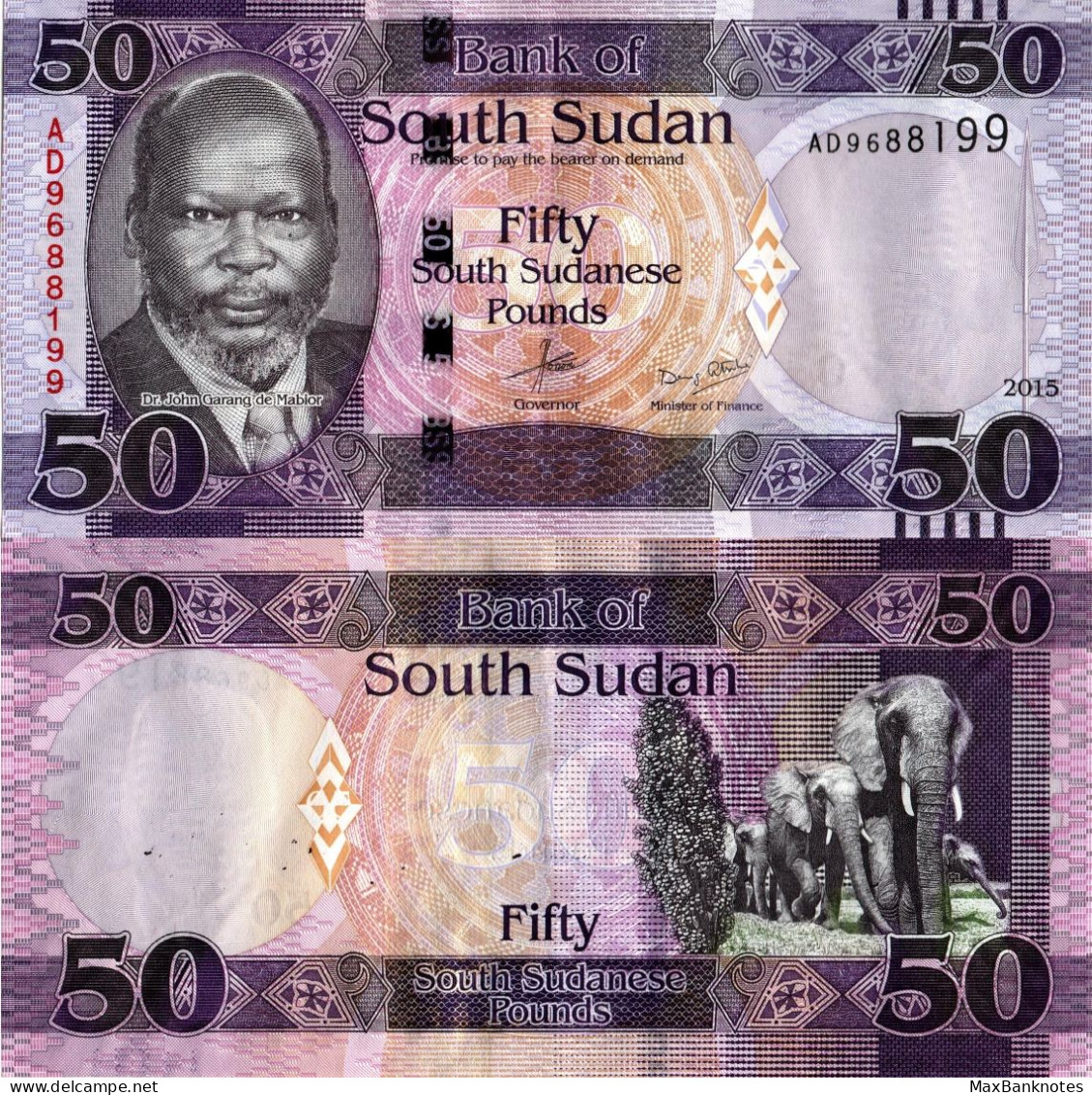 South Sudan / 50 Pounds / 2015 / P-14(a) / AUNC - Sudan Del Sud