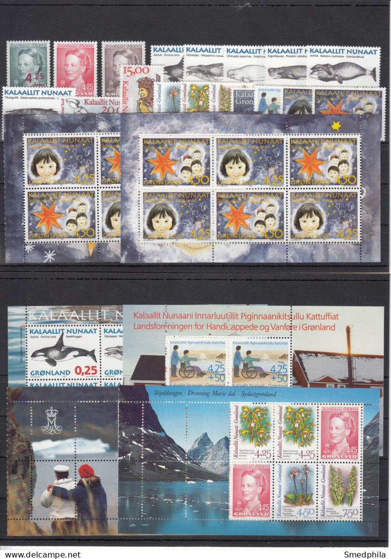 Greenland 1996 - Full Year MNH ** Including Booklet Sheets - Années Complètes