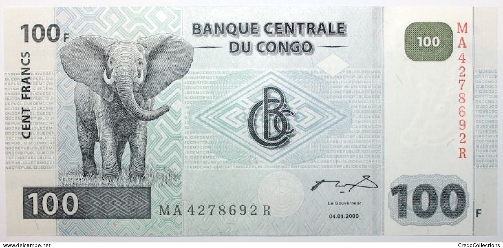 Congo (RD) - 100 Francs - 2000 - PICK 92A - NEUF - République Démocratique Du Congo & Zaïre