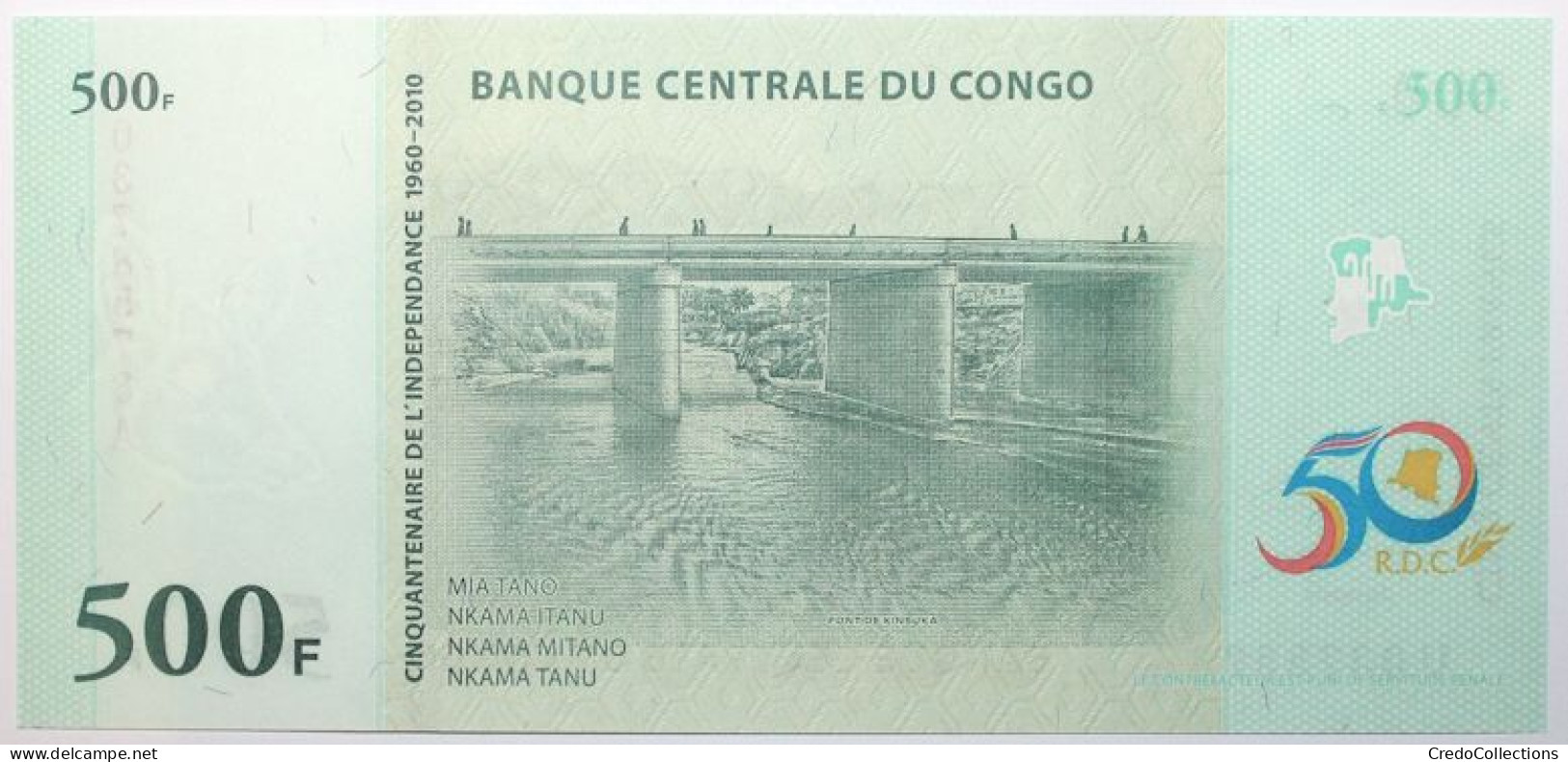 Congo (RD) - 500 Francs - 2010 - PICK 100a - NEUF - Democratic Republic Of The Congo & Zaire