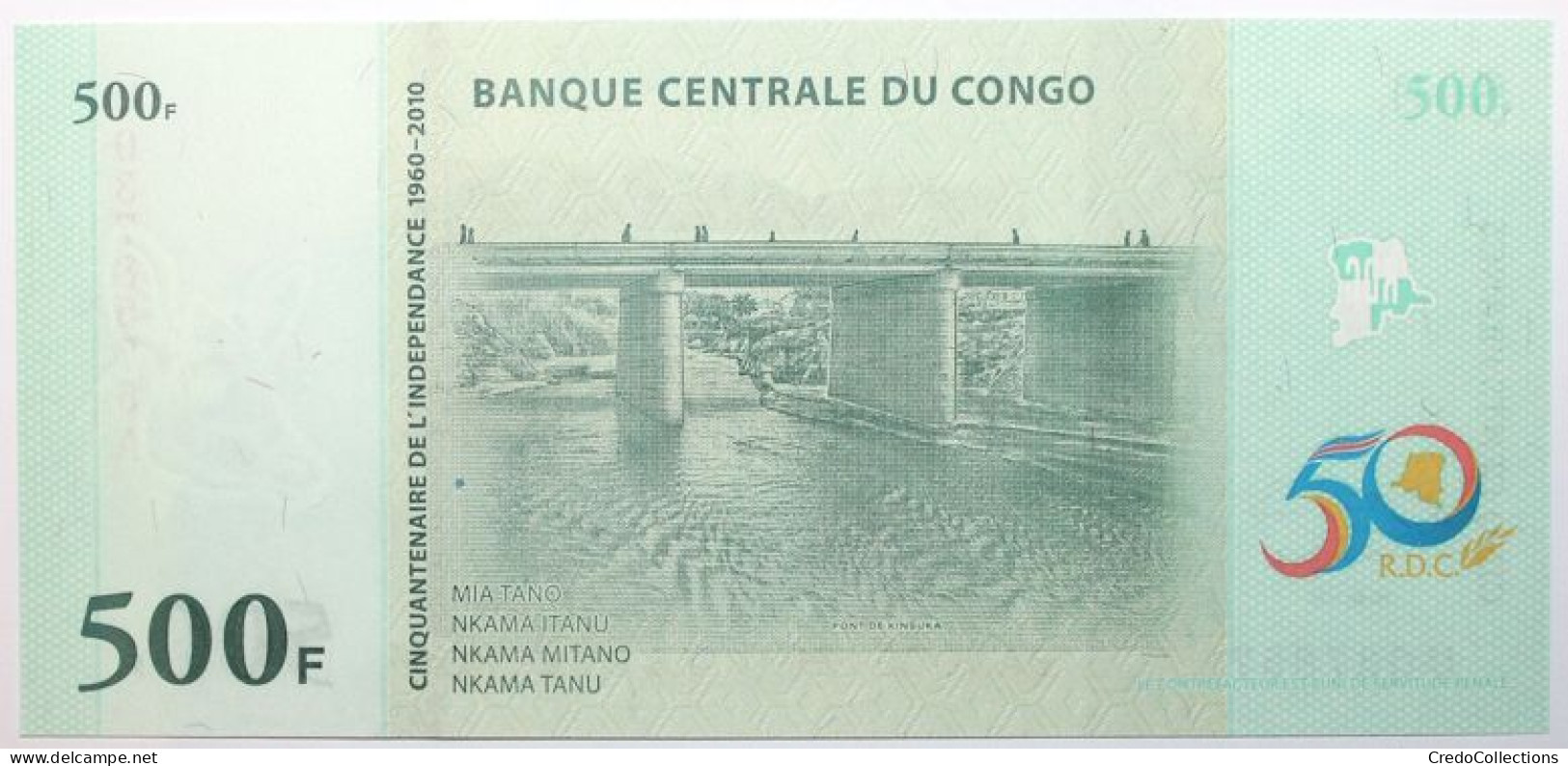 Congo (RD) - 500 Francs - 2010 - PICK 100a - NEUF - Democratic Republic Of The Congo & Zaire