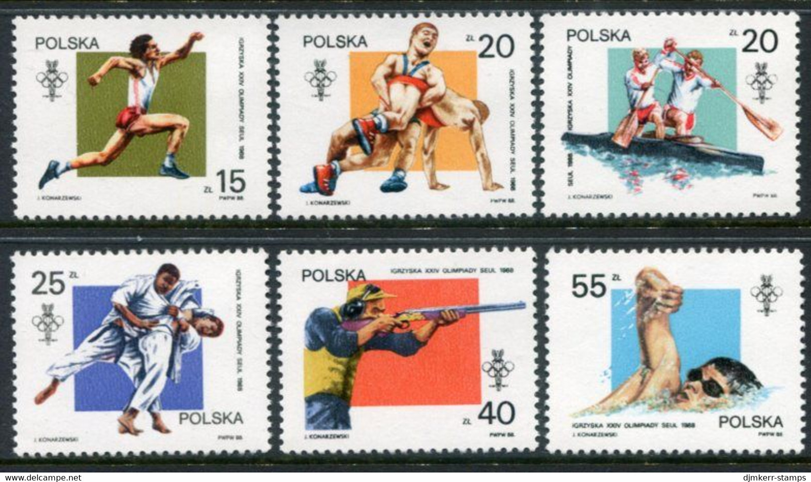 POLAND 1988 Olympic Games: Seoul MNH / **.  Michel 3149-54 - Unused Stamps