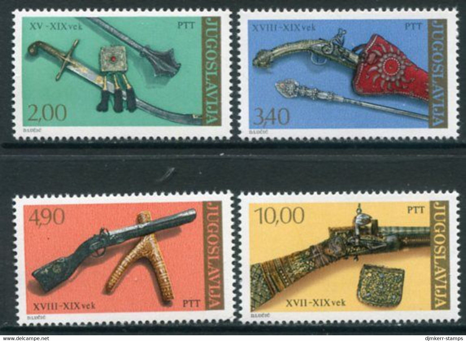 YUGOSLAVIA 1979 Antique Weapons MNH / **.  Michel 1780-83 - Unused Stamps