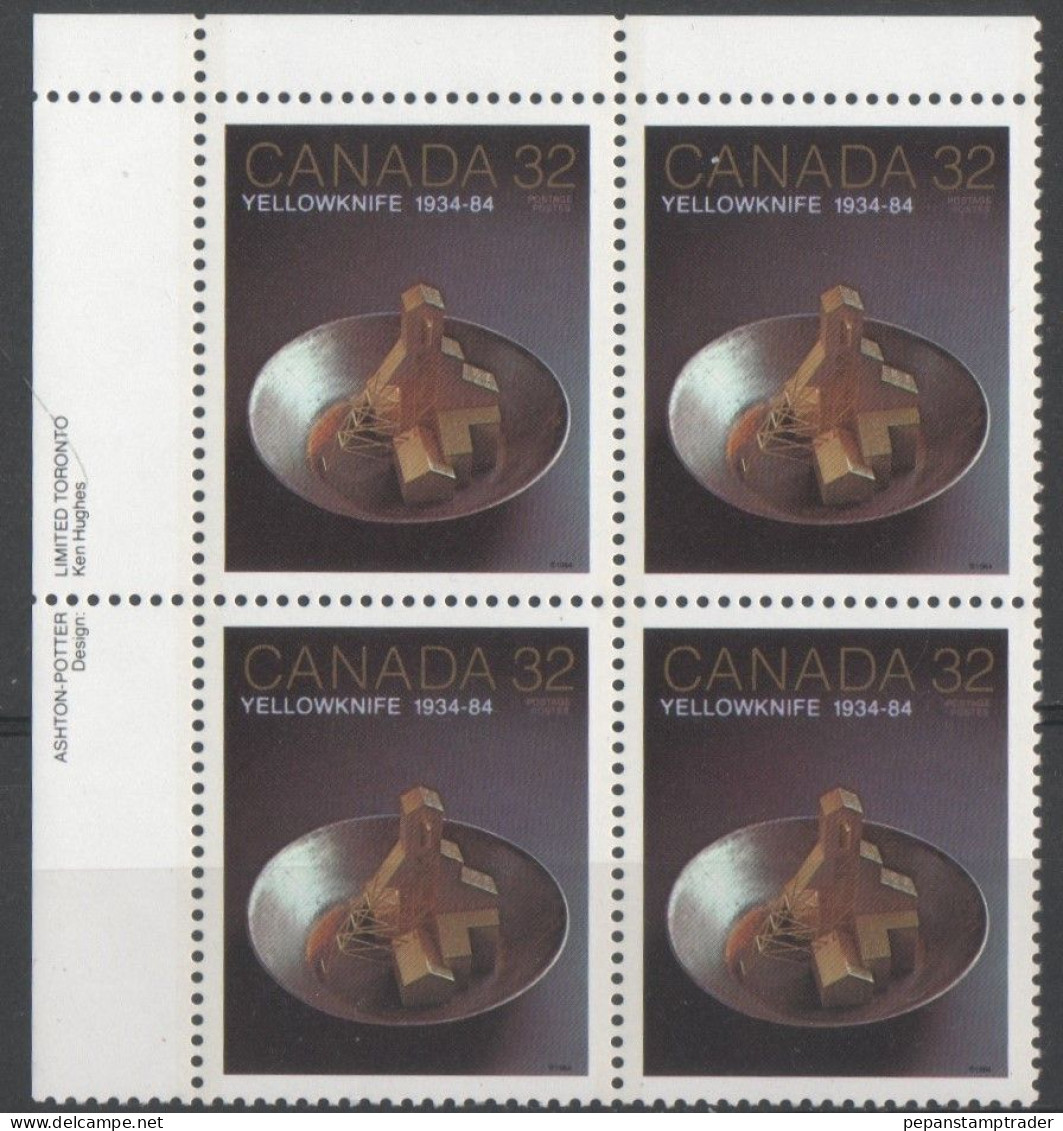 Canada - #1009 - MNH PB  Of 4 - Num. Planches & Inscriptions Marge