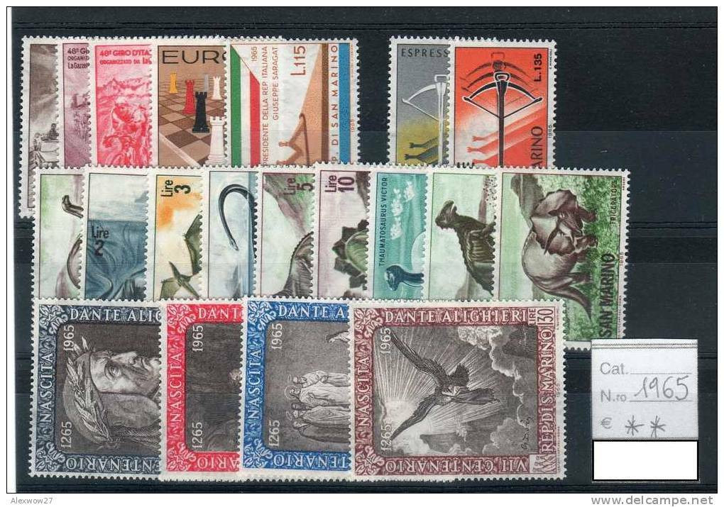 SAN MARINO / SAN MARIN 1965-- ANNATA COMPLETA -- YEARS COMPLETE ** MNH - Années Complètes