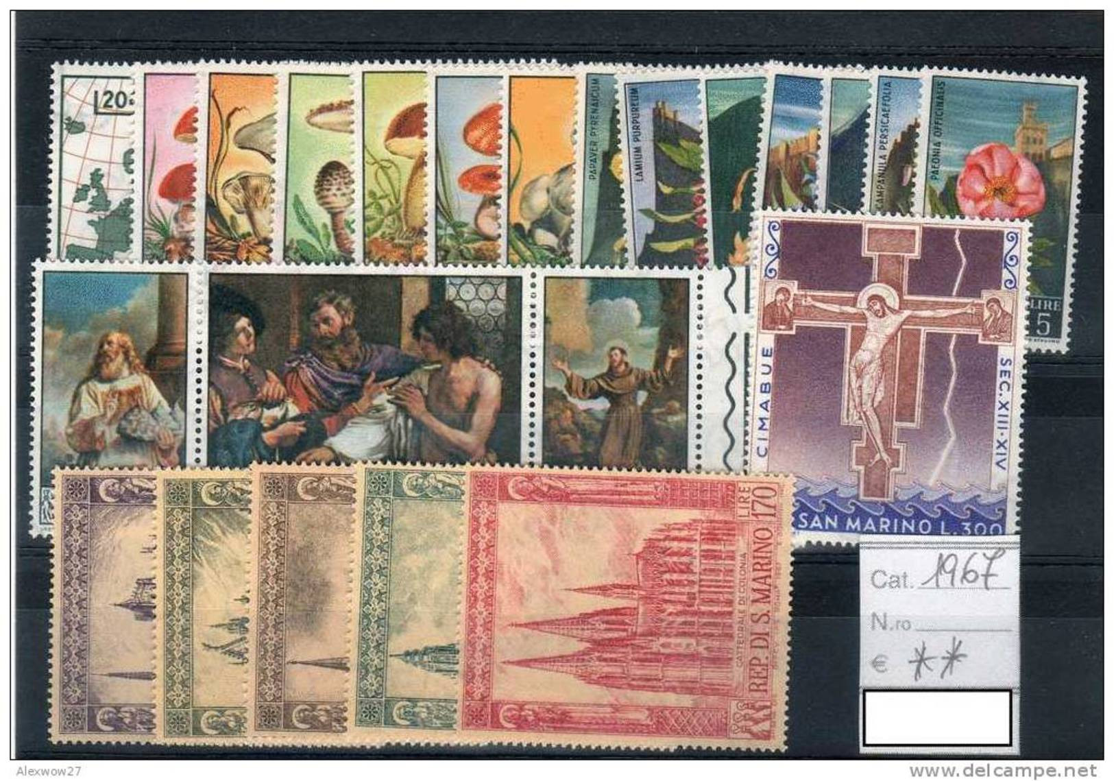 SAN MARINO / SAN MARIN 1967 --ANNATA COMPLETA -- YEARS COMPLETE ** MNH - Années Complètes