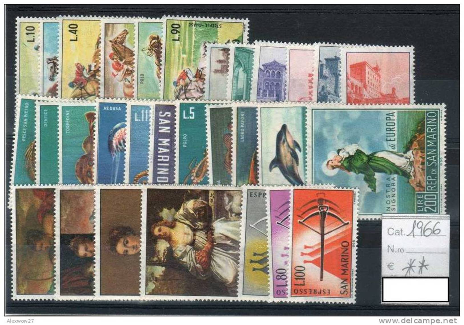 SAN MARINO / SAN MARIN 1966 --ANNATA COMPLETA --YEARS COMPLETE ** MNH - Años Completos