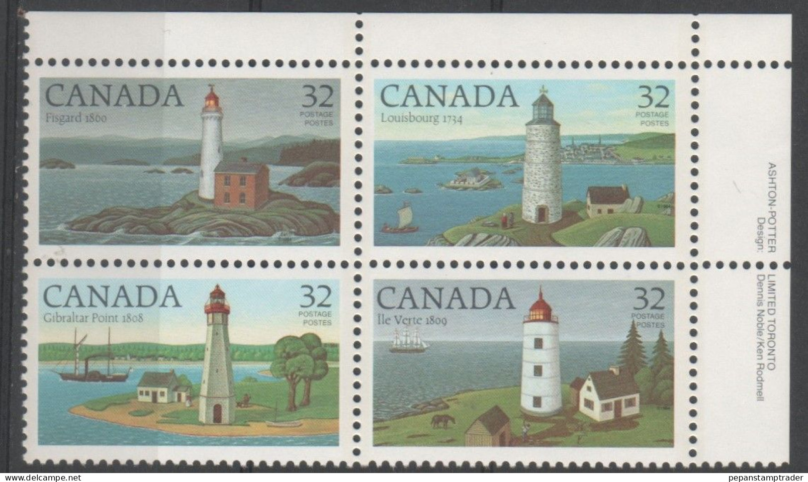 Canada - #1035a - MNH PB  Of 4 - Num. Planches & Inscriptions Marge