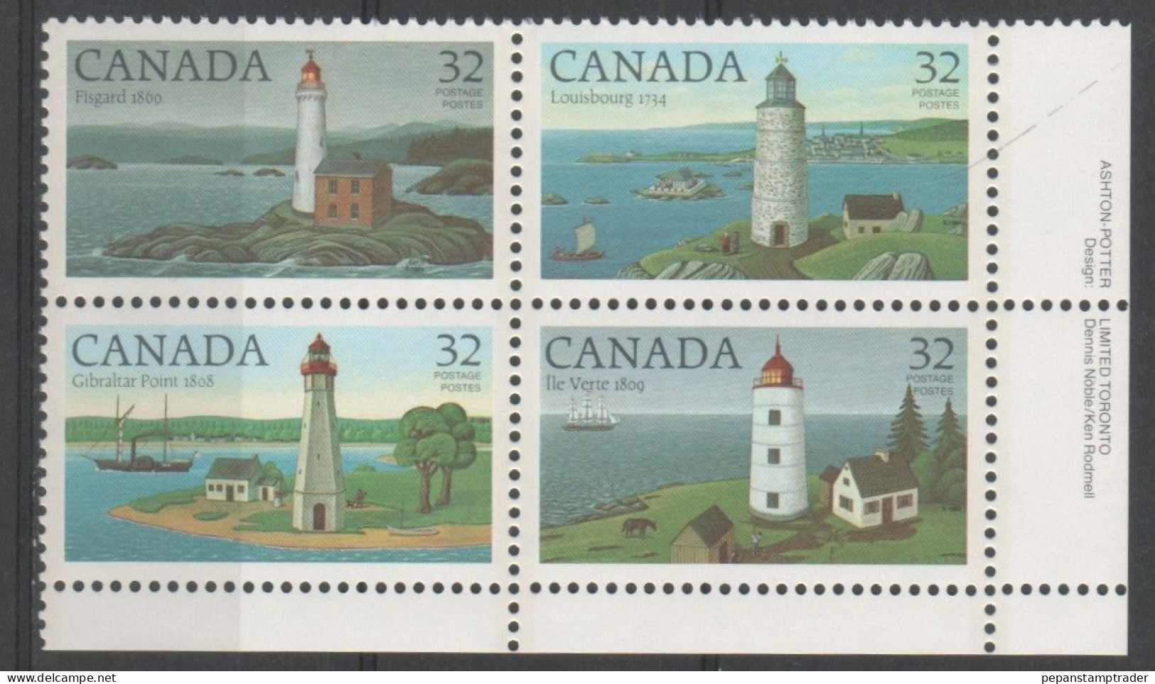 Canada - #1035a - MNH PB  Of 4 - Numeri Di Tavola E Bordi Di Foglio