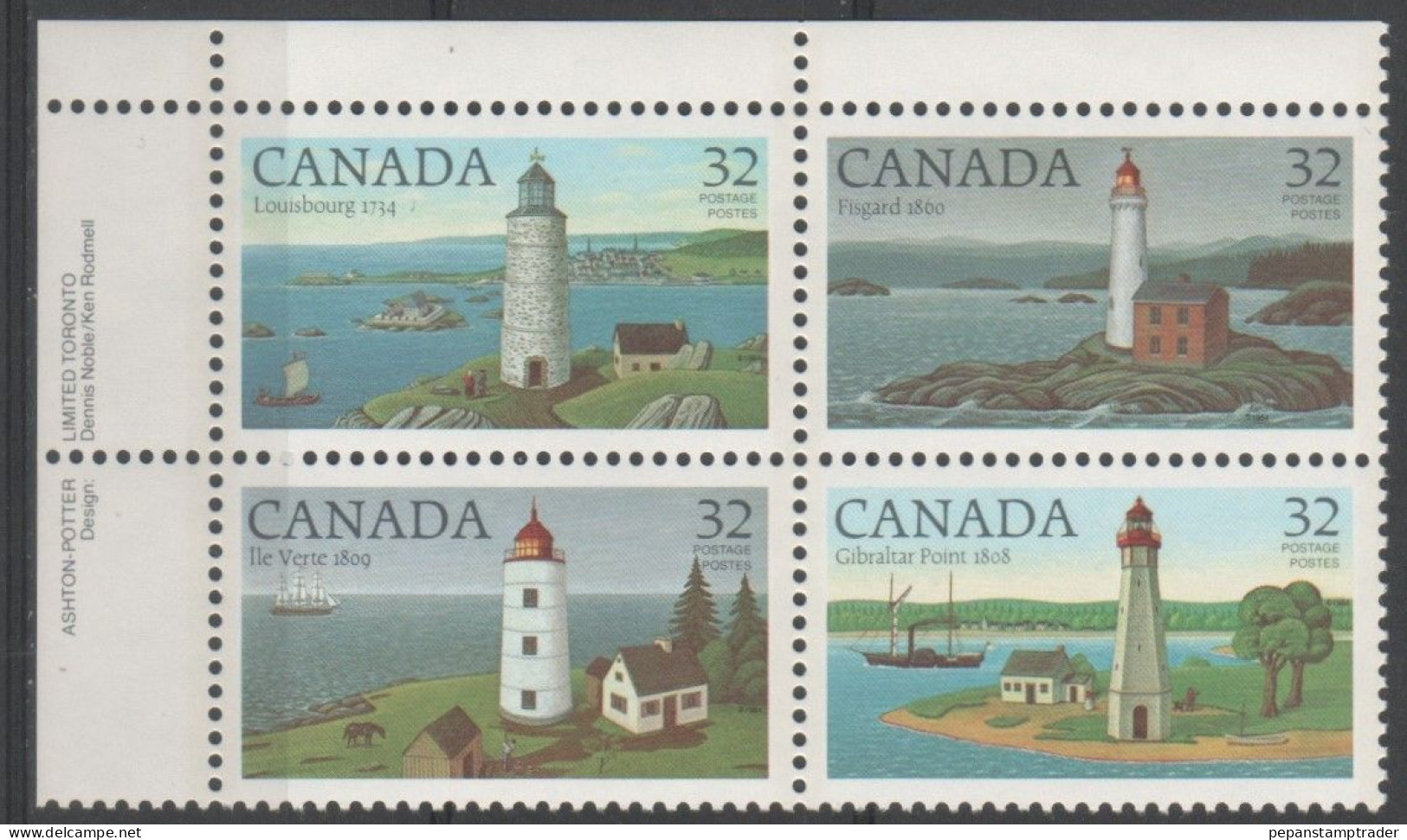 Canada - #1035a - MNH PB  Of 4 - Numeri Di Tavola E Bordi Di Foglio