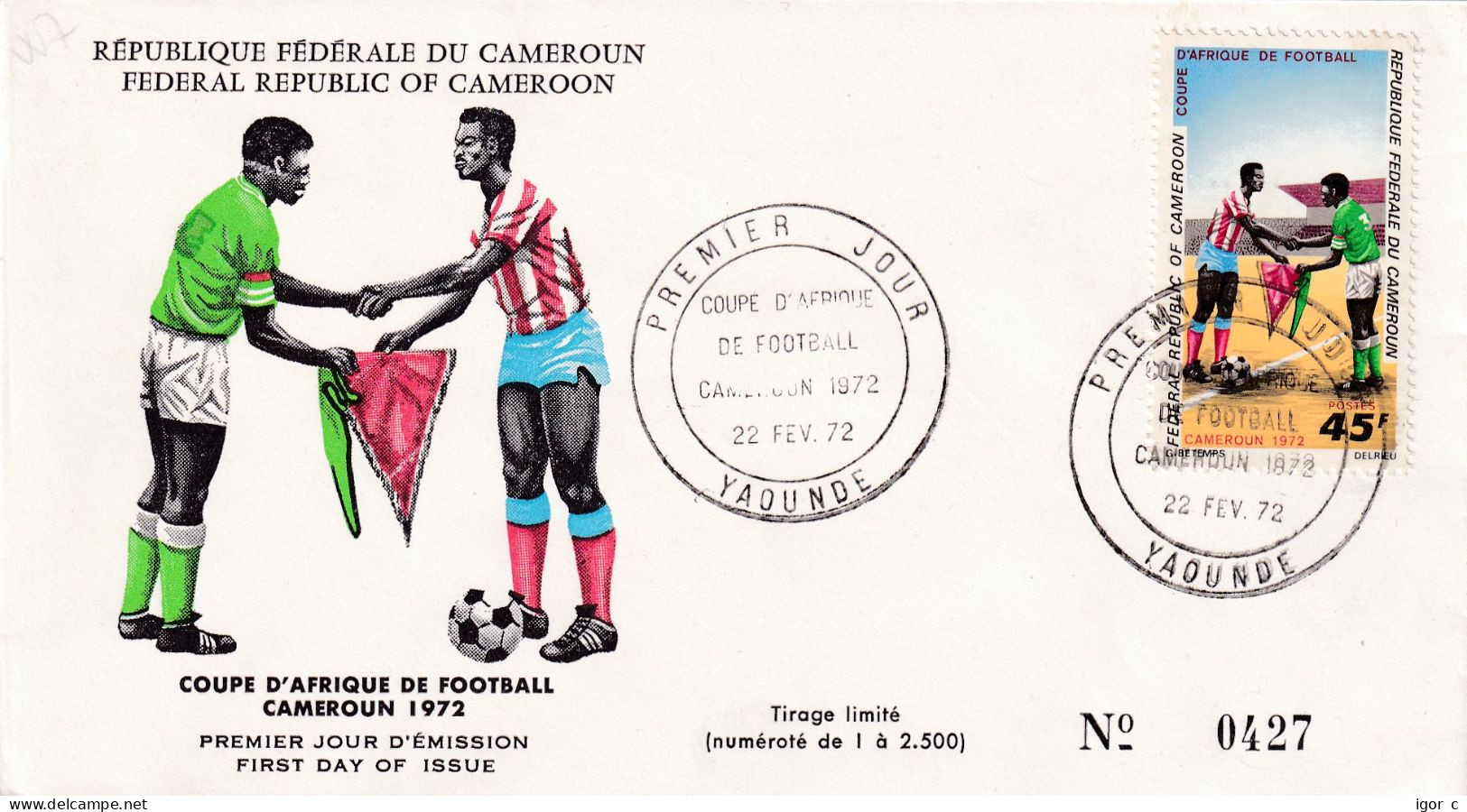 Cameroon 1990 Cover: Football Fussball Soccer Calcio; Africa Cup Of Nations; Fair Play; Limited Edition (2500) - Africa Cup Of Nations