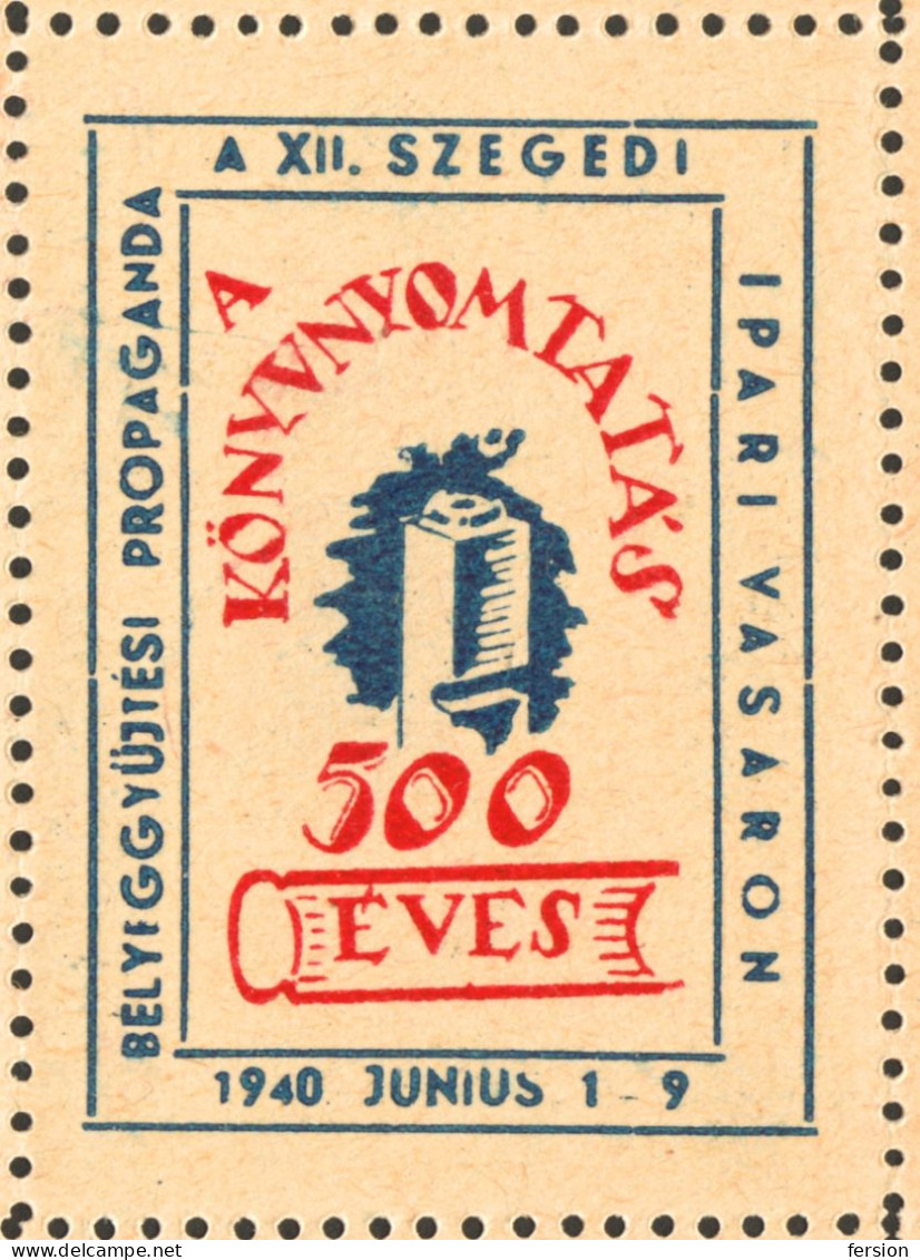 BLACK PENNY KING Mathias GUTENBERG 500 BALLOON Post Przemyśl POLAND 1940 Hungary LABEL VIGNETTE CINDERELLA Szeged - Non Classificati