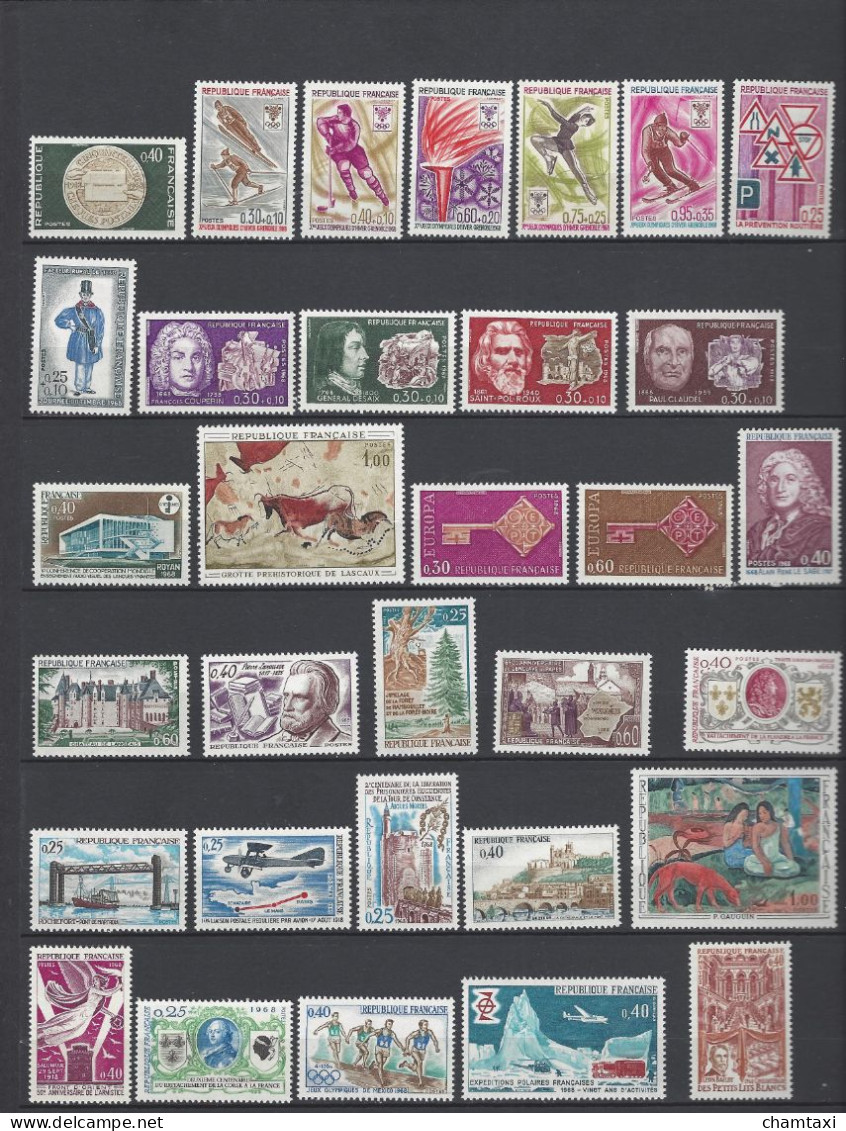 FRANCE 1968 ANNEE COMPLETE 40 TIMBRES - 1960-1969