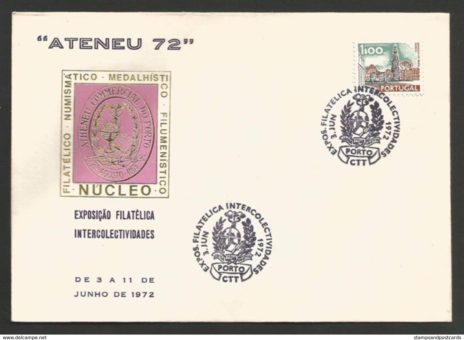 Portugal Cachet Commémoratif  Expo Philatelique Porto 1972 Event Postmark Stamp Expo - Postal Logo & Postmarks