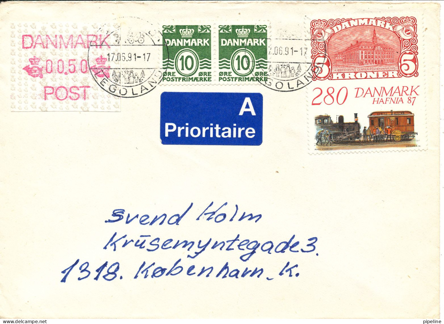 Denmark Cover With Stamps And ATM Frama Label Billund Legoland 17-5-1991 - Cartas & Documentos