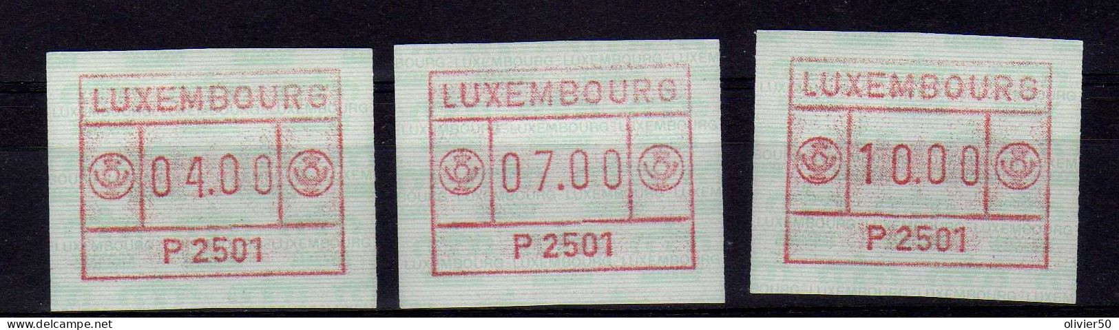 Luxembourg (1983) -  3 Timbres De Distributeur -  Neufs** - MNH - Automatenmarken