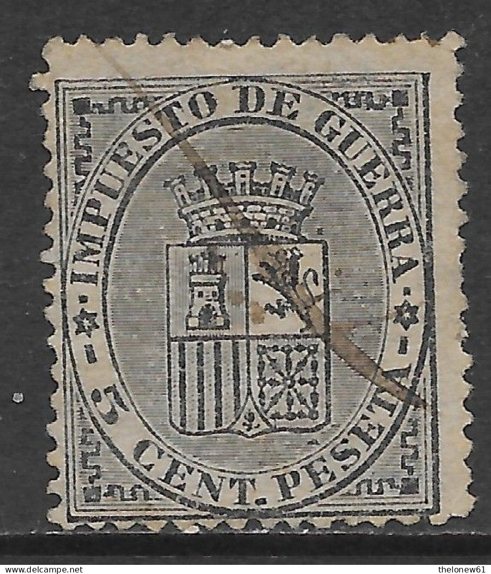 Spagna Spain España 1874 War Tax Coat Of Arms 5C Mi N.1 US - War Tax