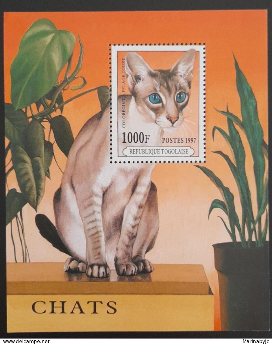 SD)1997, TOGO, CATS, COLORPOINT SHORT HAIR, SOUVENIR BLADE, MNH - Togo (1960-...)