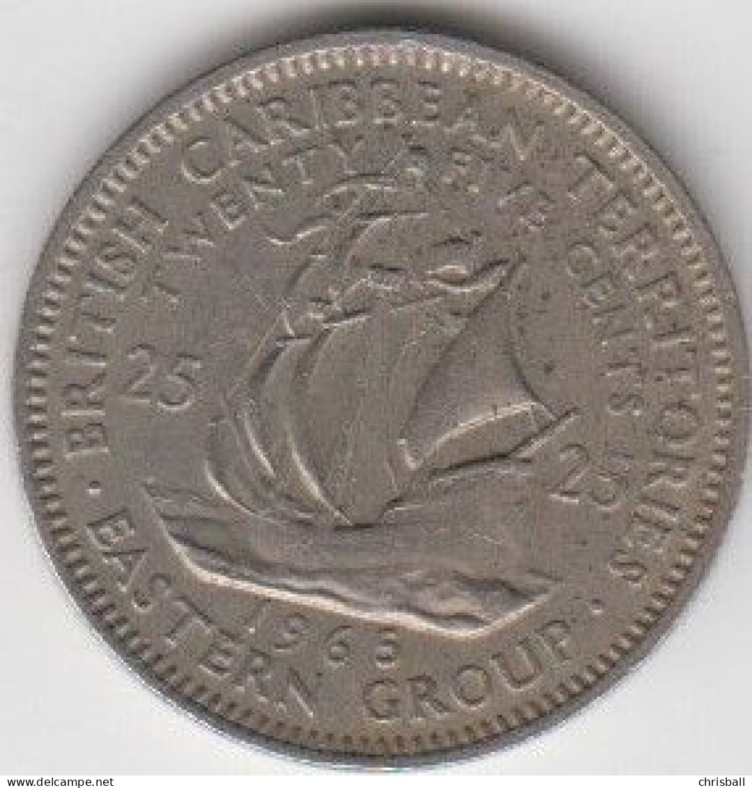 British Caribbean Territory, Eastern Group 25cents Circulated Condition - Territoires Britanniques Des Caraïbes