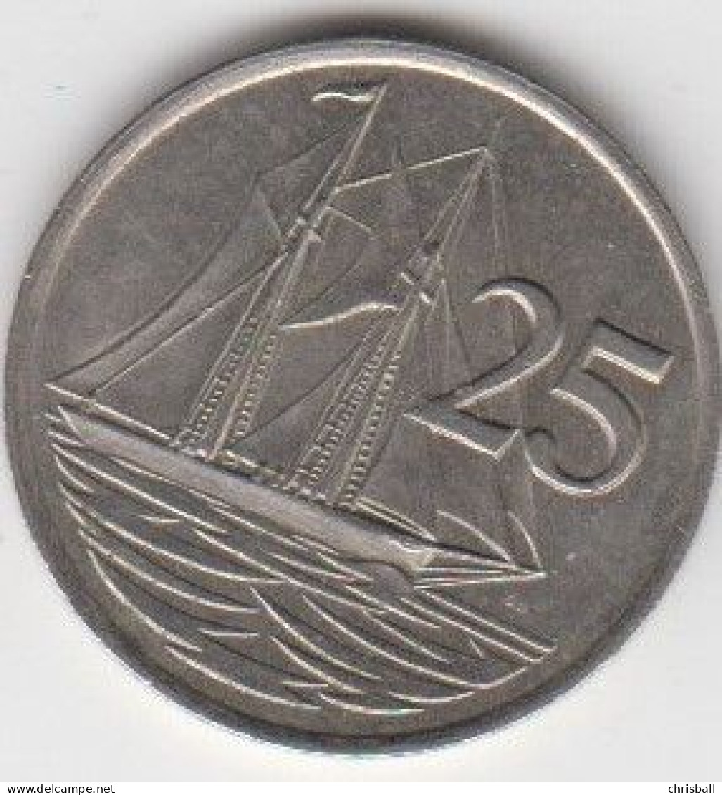 Cayman Islands 25 Cents, Circulated Condition 1987 - Caimán (Islas)