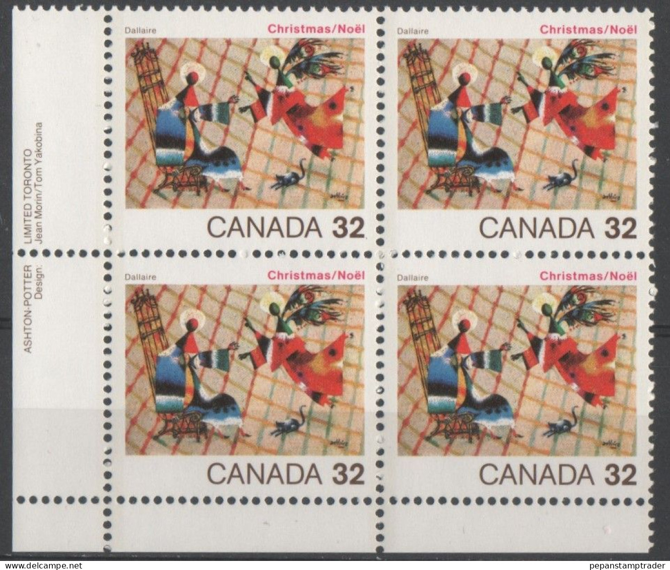 Canada - #1040 - MNH PB  Of 4 - Num. Planches & Inscriptions Marge
