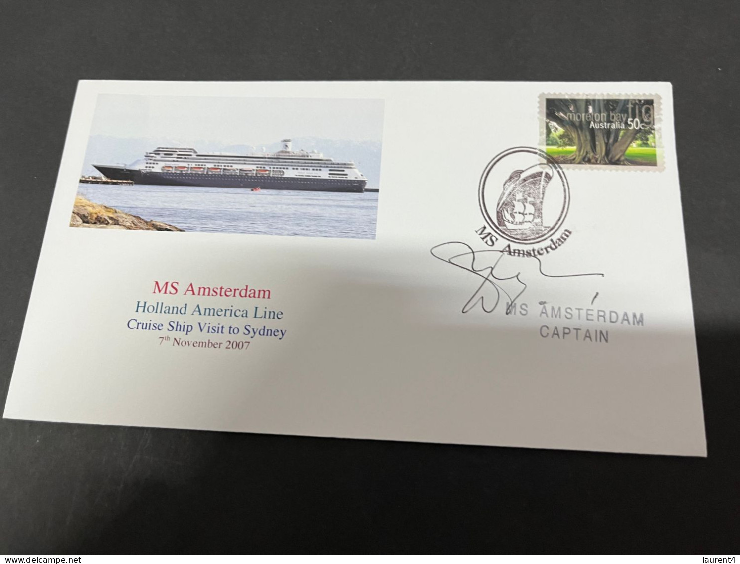 16-7-2023 (2 S 24) Cruise Ship Cover - MS Amsterdam (2007)  - Signed By Ship's Captain - 8 Of 10 - Autres (Mer)