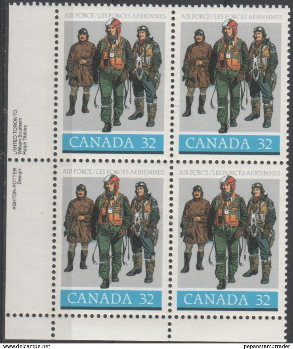 Canada - #1043 - MNH PB  Of 4 - Num. Planches & Inscriptions Marge