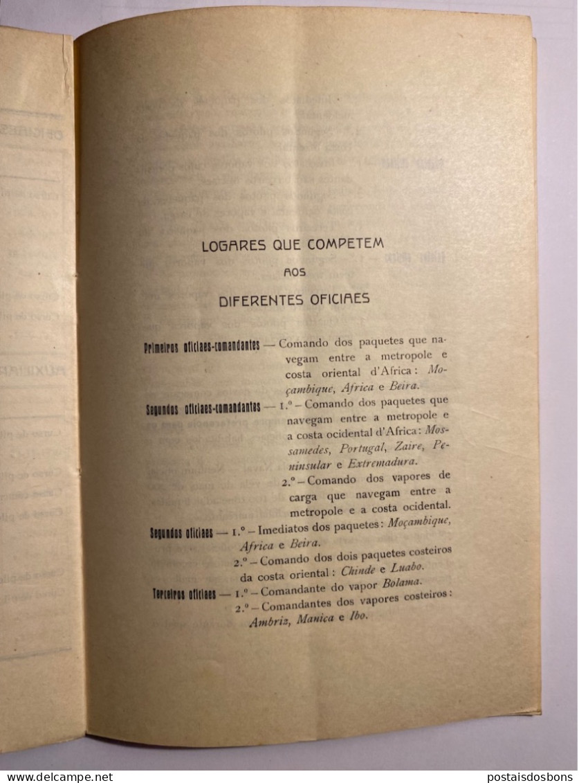 C25) COMPANHIA NACIONAL DE NAVEGAÇÃO CNN Lista De Oficiais 1922 Portugal - Autres & Non Classés