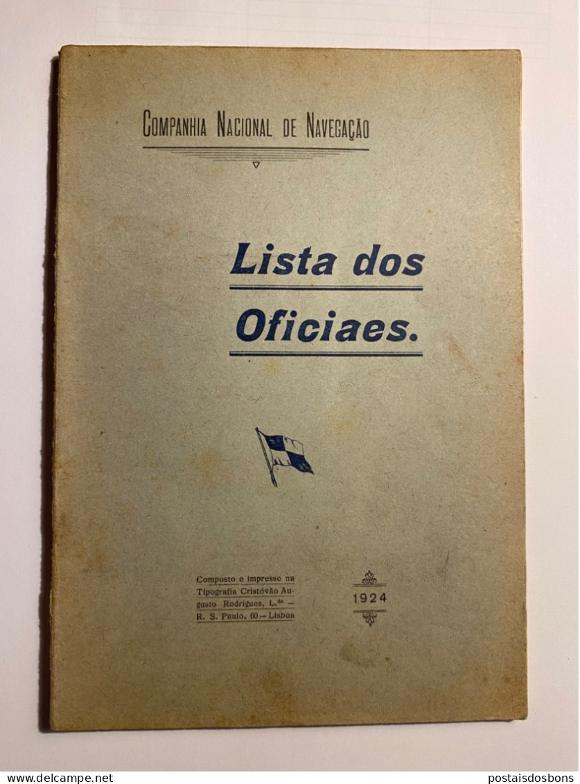 C25) COMPANHIA NACIONAL DE NAVEGAÇÃO CNN Lista De Oficiais 1924 Portugal - Autres & Non Classés