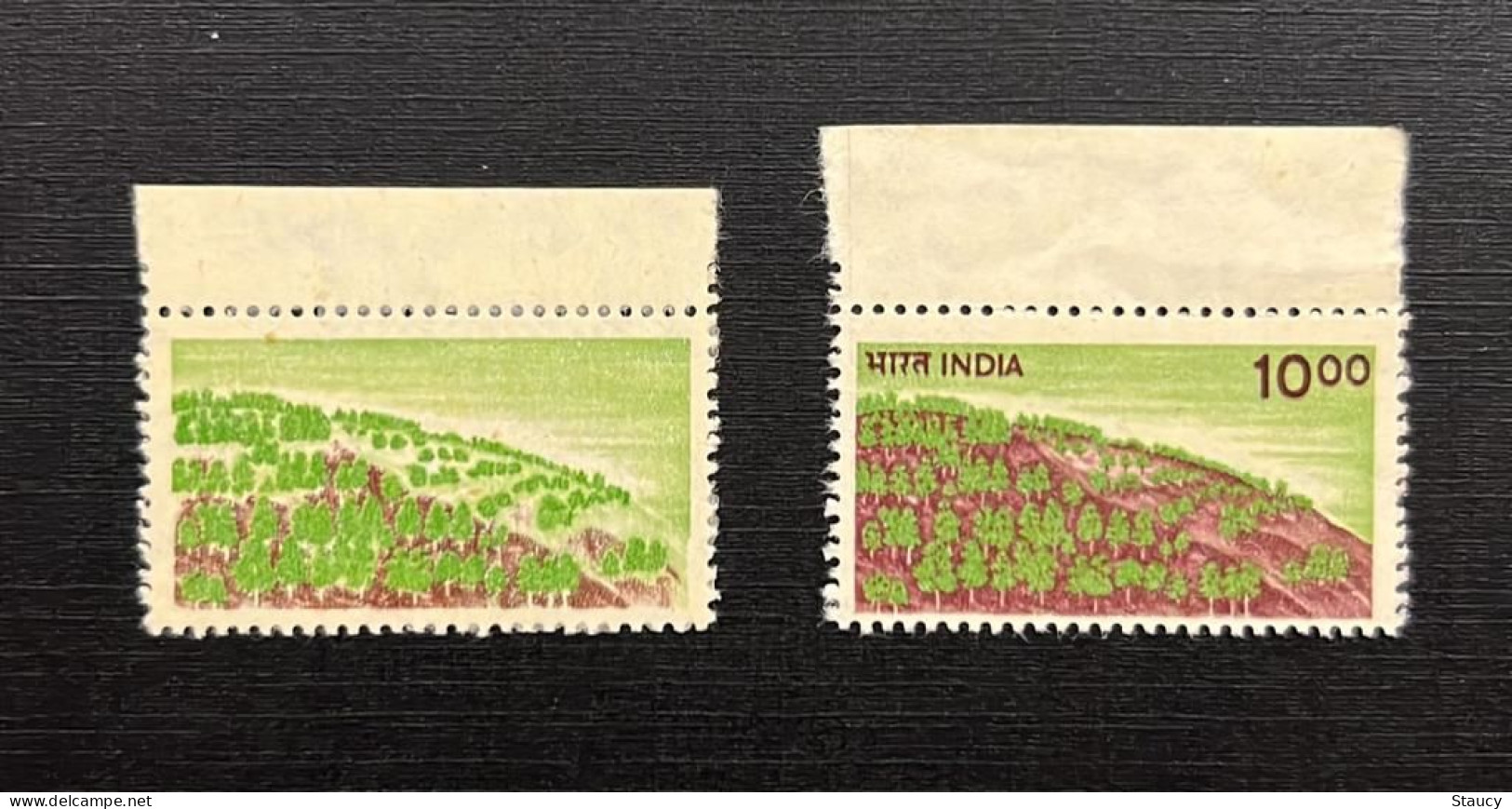 India 1988 Error 6th Definitive Series, Rs.10  Afforestation / Tree Error "partly BROWN COLOUR OMMITTED" MNH As Per Scan - Variétés Et Curiosités