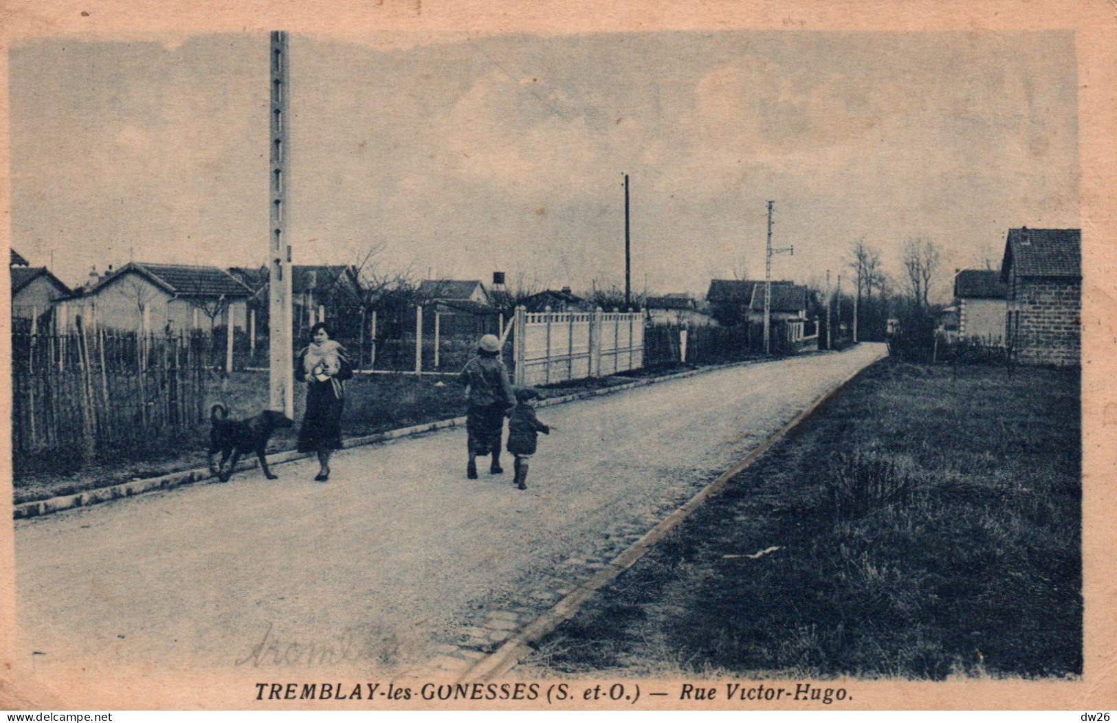 Tremblay-les-Gonesses (en France, Seine Et Oise, 93) La Rue Victor Hugo - Carte Cyan De 1928 - Tremblay En France