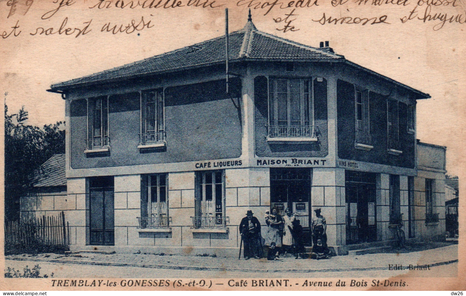 Tremblay-les-Gonesses (en France, Seine Et Oise, 93) Le Café Briant, Avenue Du Bois St Denis - Carte Cyan De 1928 - Tremblay En France