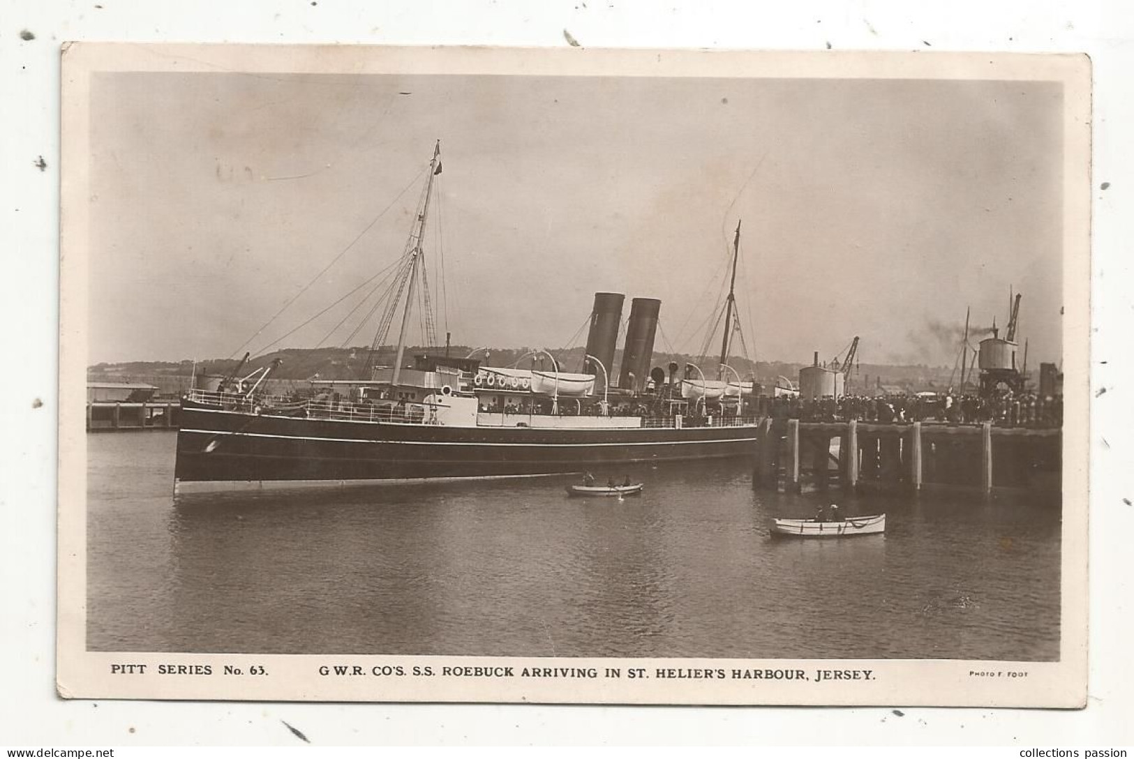 Cp, Bateaux, Ferry, G.W.R. CO'S. S.S. ROENUCK In ST. HELIER'S Harbour, JERSEY, Voyagée - Ferries