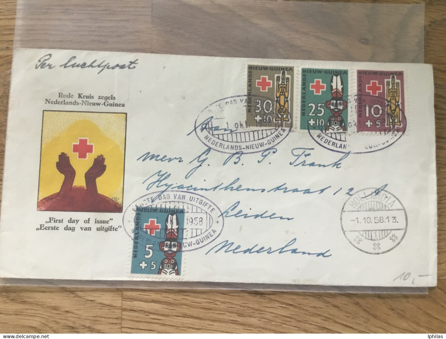 Niederlande Neuguinea 1958 Rotes Kreuz Brief - Nuova Guinea Olandese