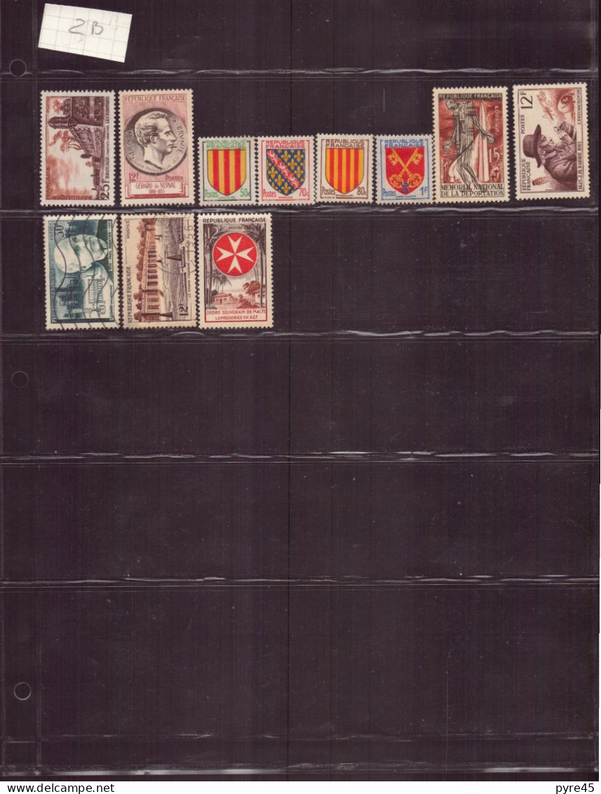 FRANCE 1953 / 6 LOT DE 47 TIMBRES ** / * / OBLITERES LOT 308 - Otros & Sin Clasificación