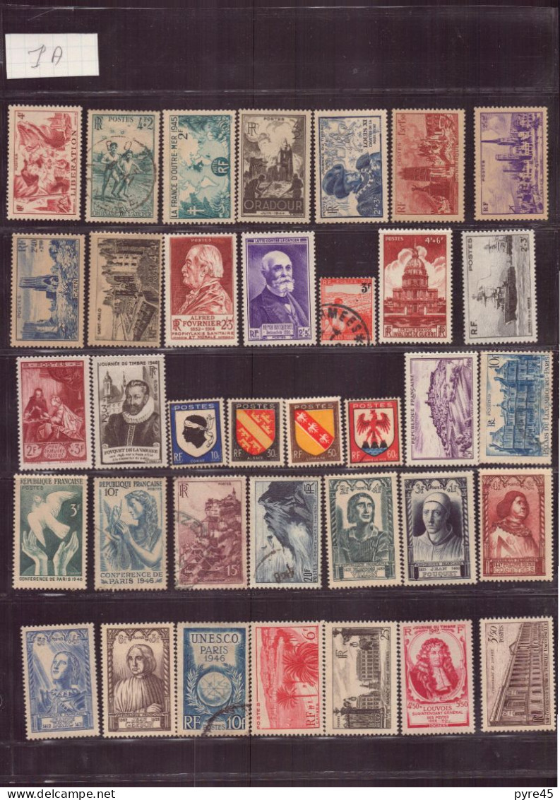 FRANCE 1945 LOT DE 73 TIMBRES ** / * / OBLITERES LOT 313 - Otros & Sin Clasificación