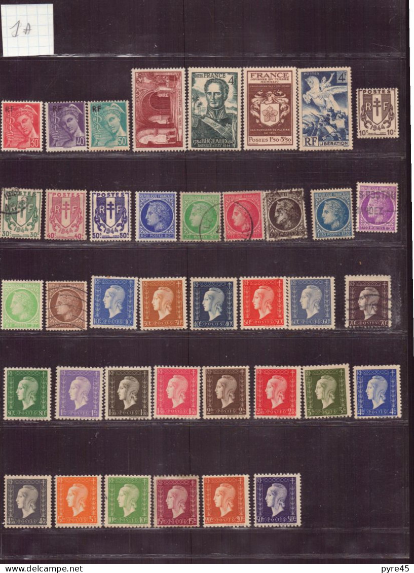 FRANCE 1944 LOT DE 39 TIMBRES ** / * / OBLITERES LOT 317 - Andere & Zonder Classificatie