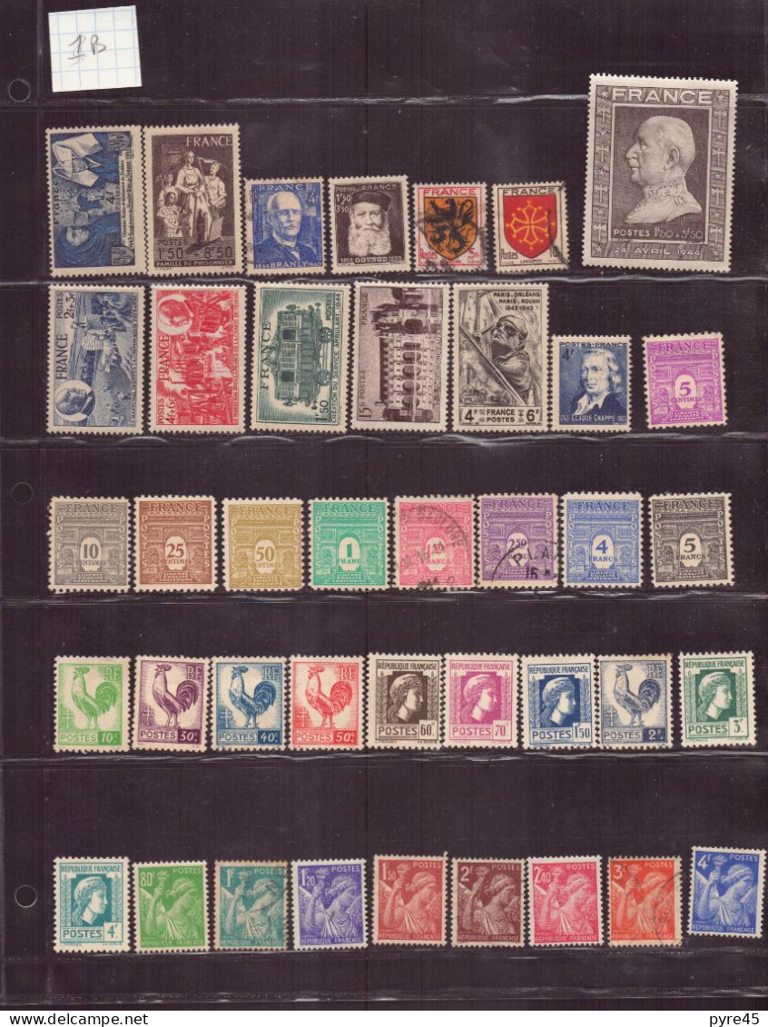 FRANCE 1943 LOT DE 40 TIMBRES ** / * / OBLITERES LOT 318 - Altri & Non Classificati