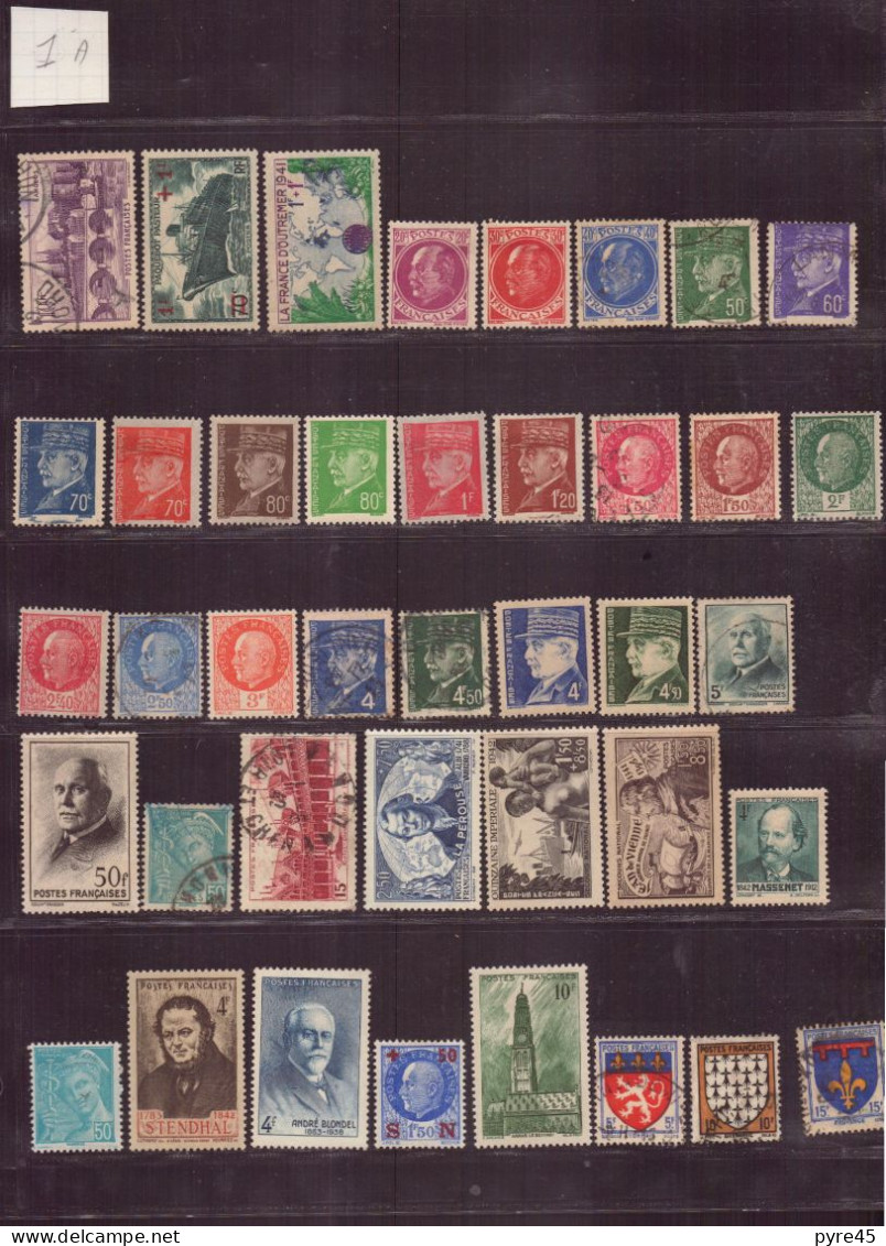 FRANCE 1941 LOT DE 40 TIMBRES ** / * / OBLITERES LOT 321 - Autres & Non Classés