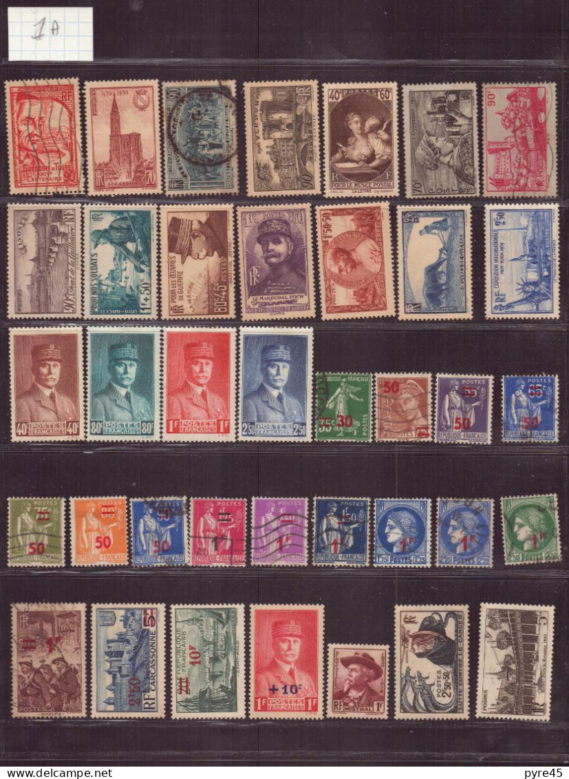 FRANCE 1941 LOT DE 38 TIMBRES ** / * / OBLITERES LOT 323 - Autres & Non Classés