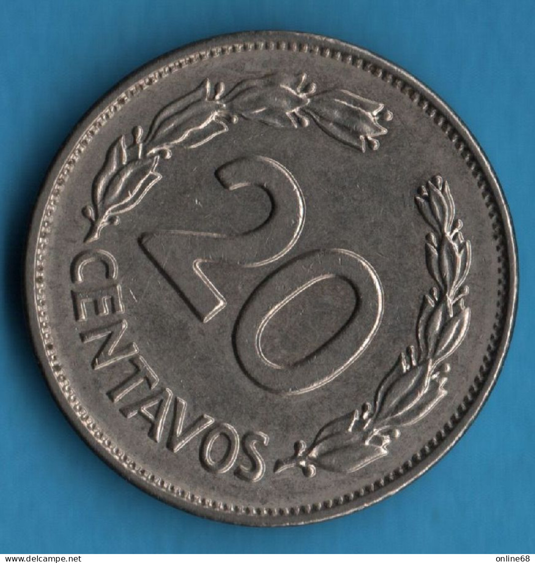 ECUADOR 20 CENTAVOS 1972 KM# 77.1c - Ecuador