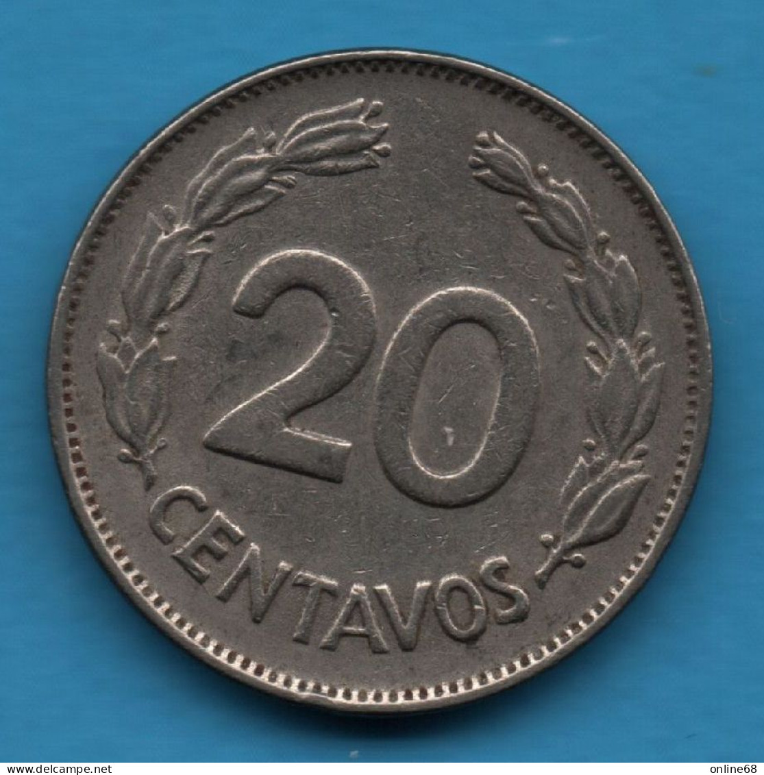 ECUADOR 20 CENTAVOS 1971 KM# 77.1c - Equateur